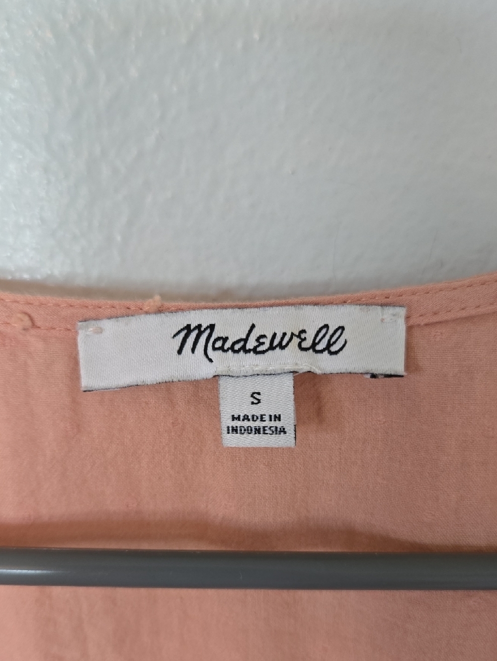 Madewell | Peach Swiss Dot V-Neck Blouse Size Small - Picture 8 of 9